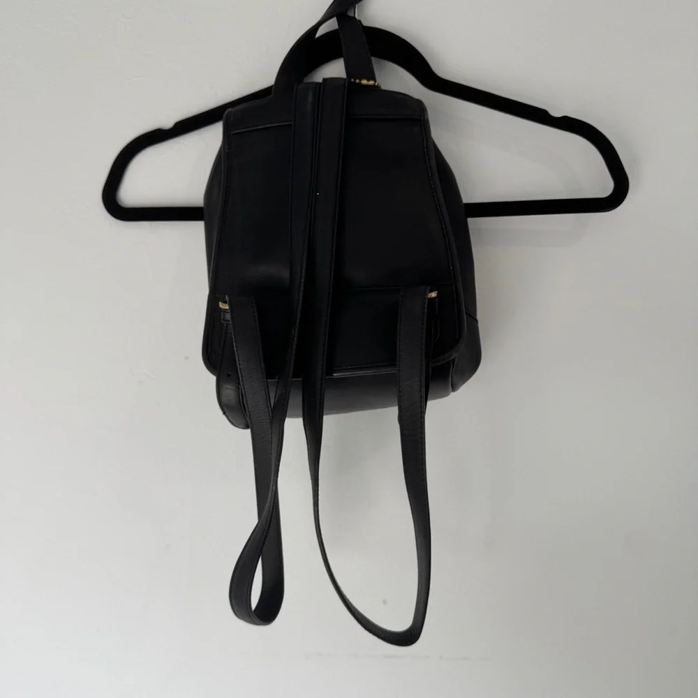 Vintage Coach Black Leather Backpack